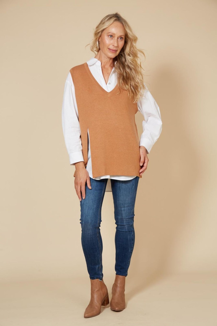 Clothing eb&ive Knits | Cleo Vest - Caramel