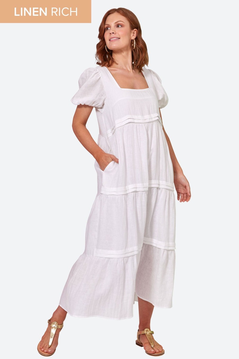 Clothing eb&ive Maxi Dresses | La Vie Pintuck Maxi - Blanc