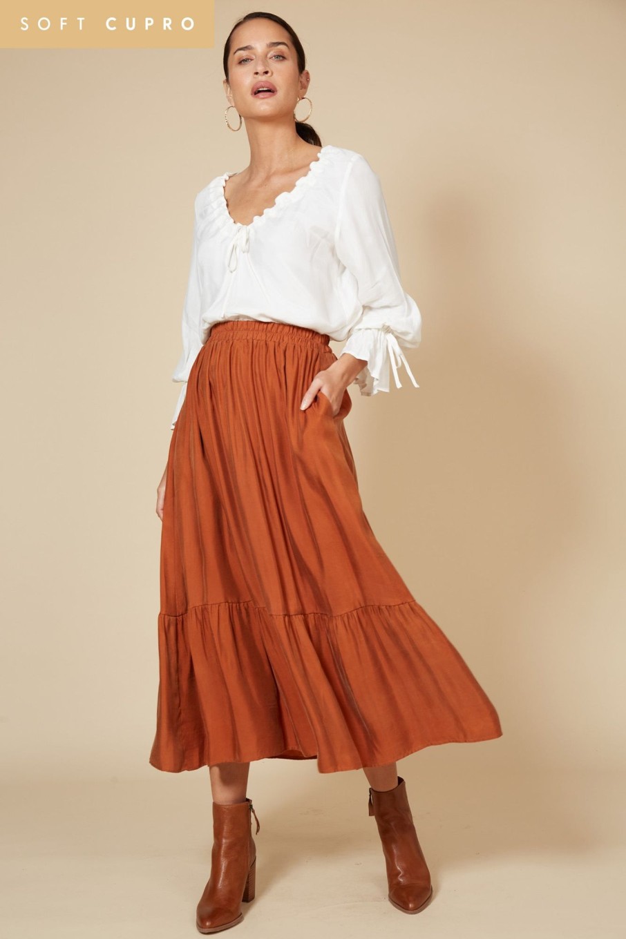 Clothing eb&ive Skirts | Vienetta Maxi Skirt - Caramel