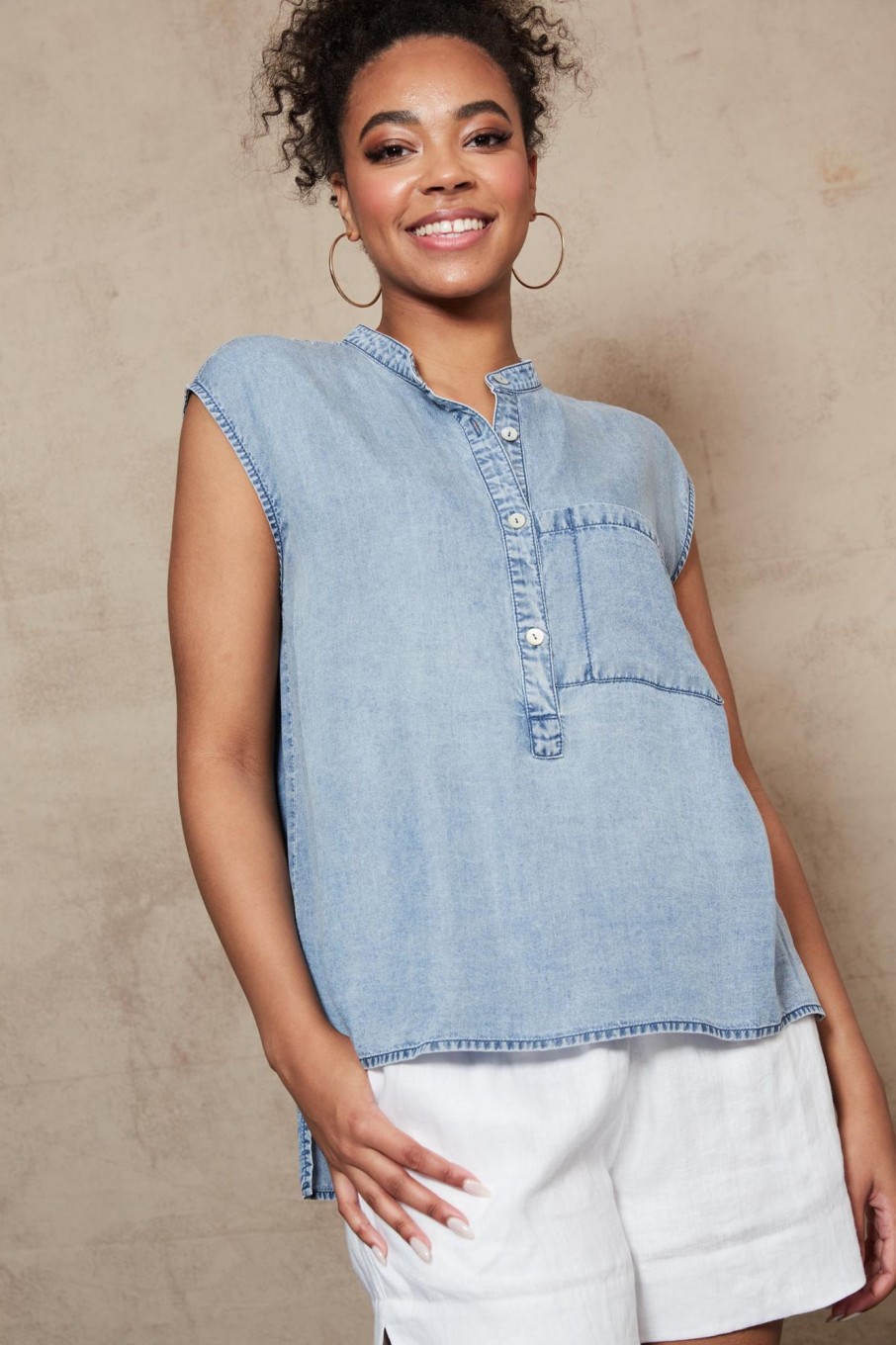 Clothing eb&ive Tanks | Amity Top - Denim