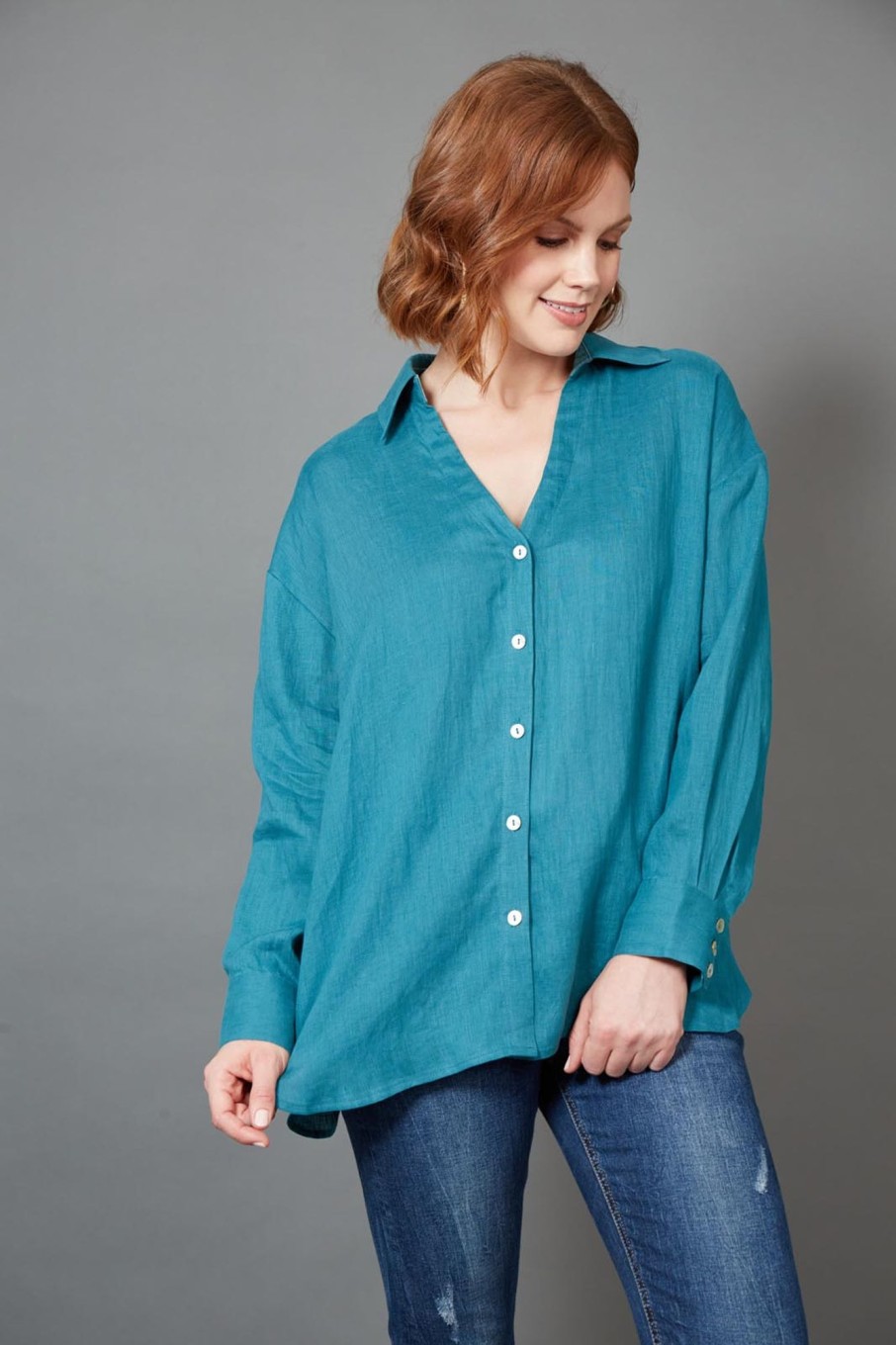 Clothing eb&ive Shirts | Diaz Tie Shirt - Teal