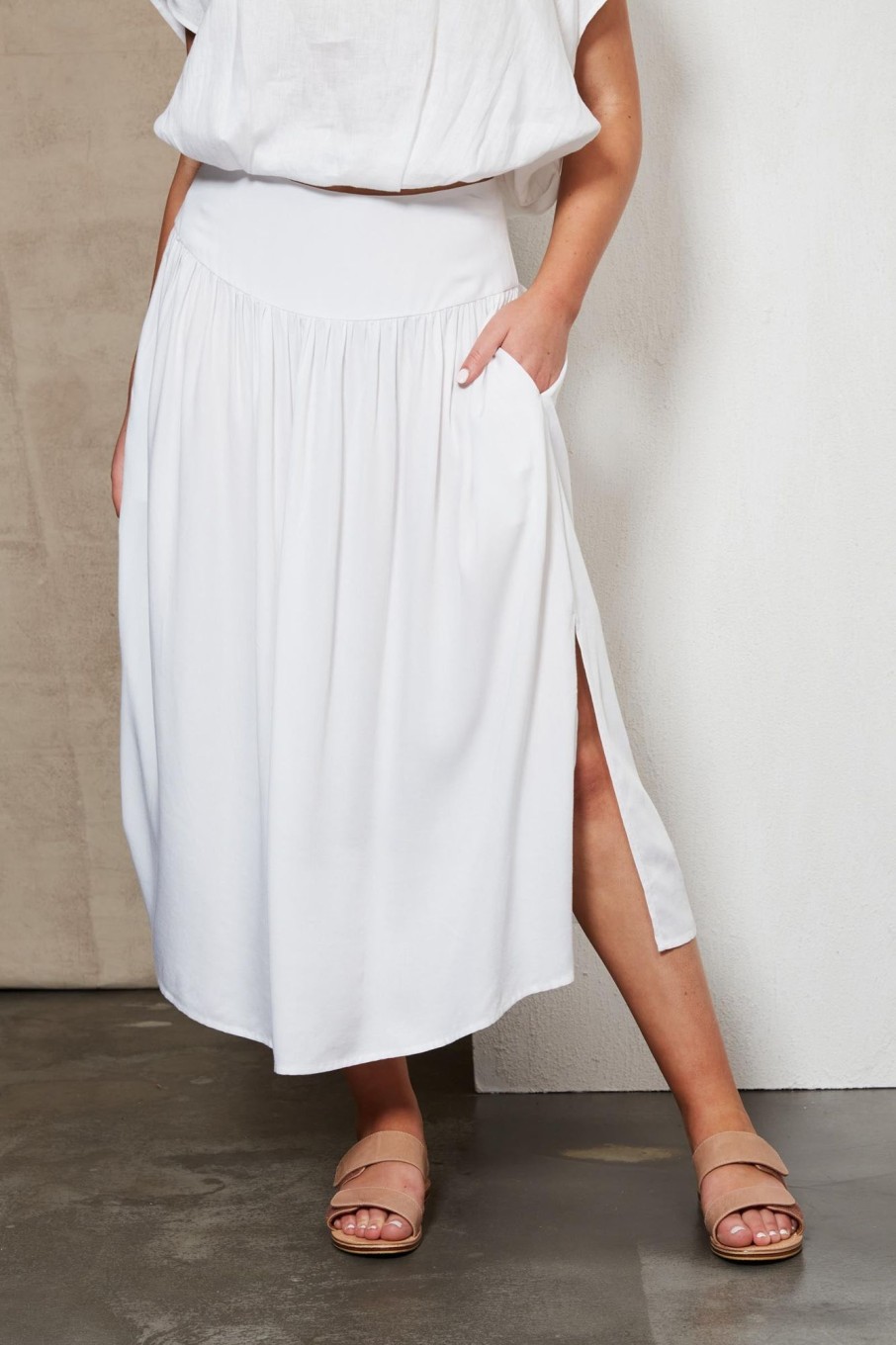 Clothing eb&ive Skirts | Amity Skirt - Salt