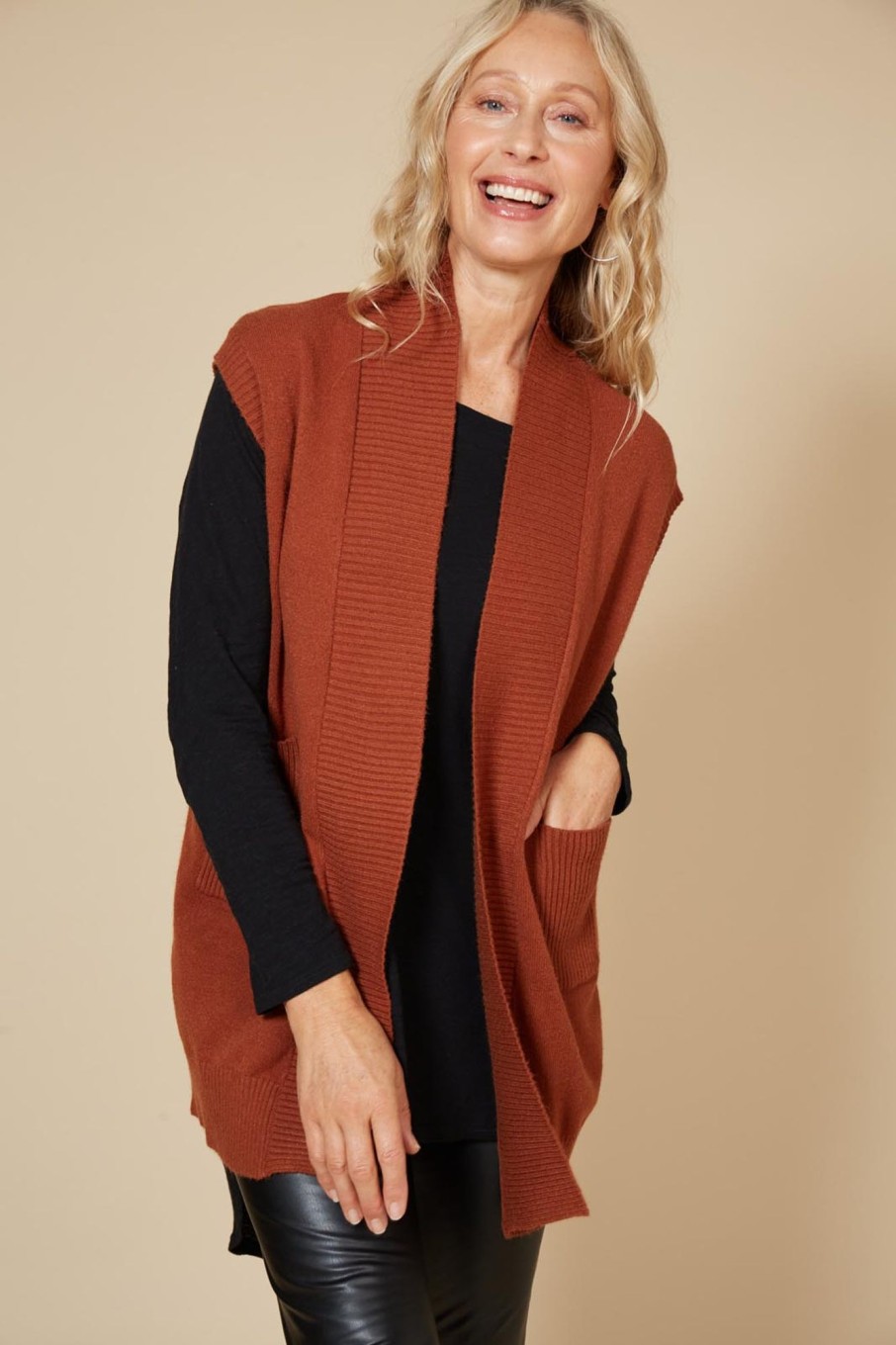 Clothing eb&ive Knits | Kit Vest - Cinnamon