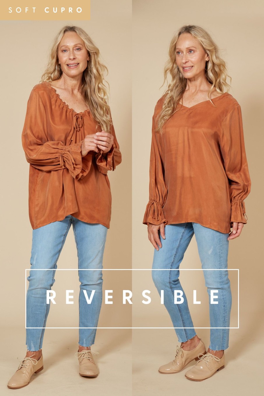 Clothing eb&ive Blouses | Vienetta Ruched Top - Caramel